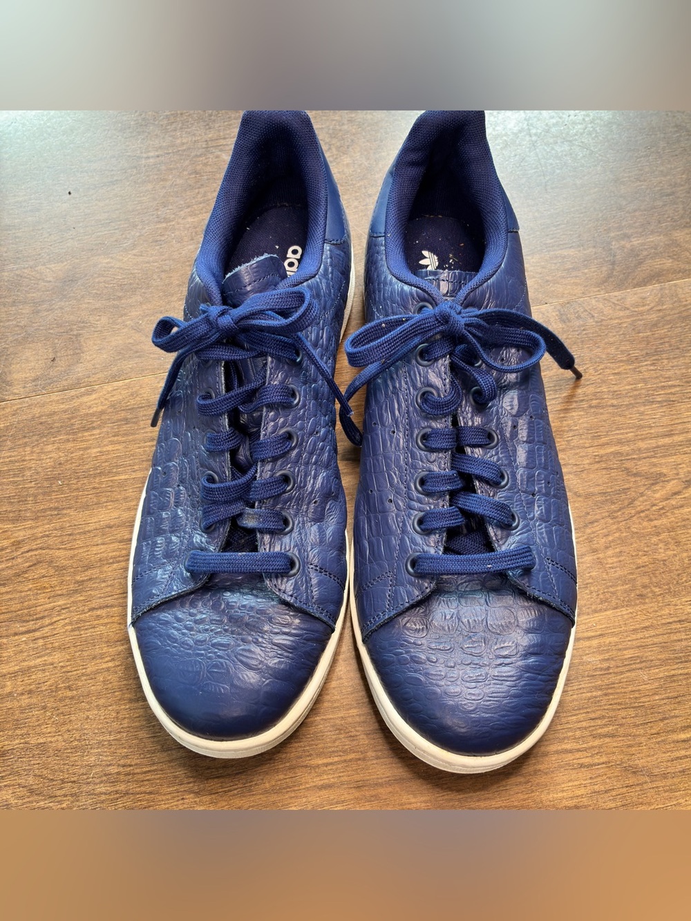 Adidas Stan Smith Croc Embossed  Navy Blue Size 11 AQ2730 Mens  1/16 - Picture 5 of 14